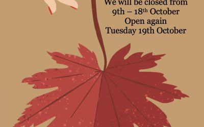 Good News – Autumn Holiday 9-18th Oct