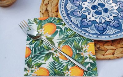 Goodies – Tropical Orange Palm Leaf Napkins