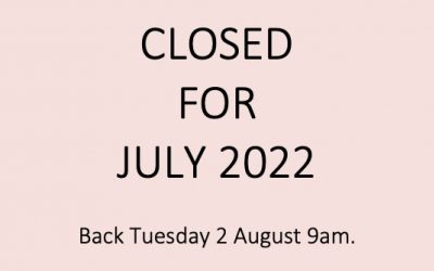 July Closure, Open Again in August