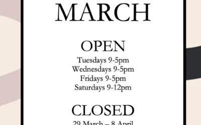 Good News – March Shop Hours